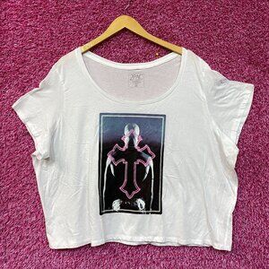 2Pac Only God Can Judge Me Neon Cross Rap Crop Top 3X